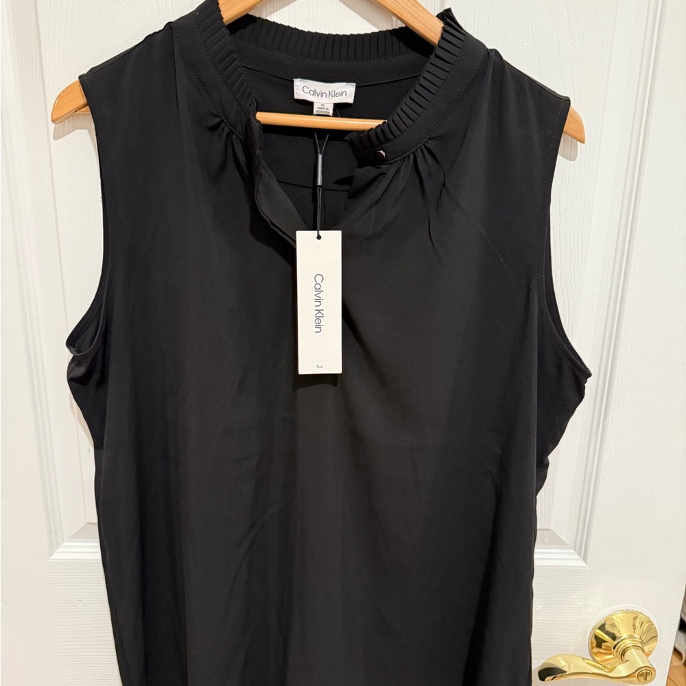 Calvin Klein Black Sleeveless Blouse NWT